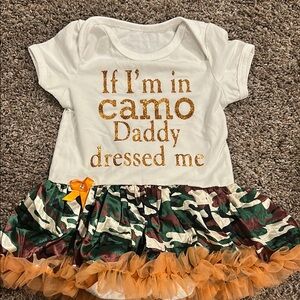 YEK Baby Toddler Camo and Orange Dress 73 or 12-18 months